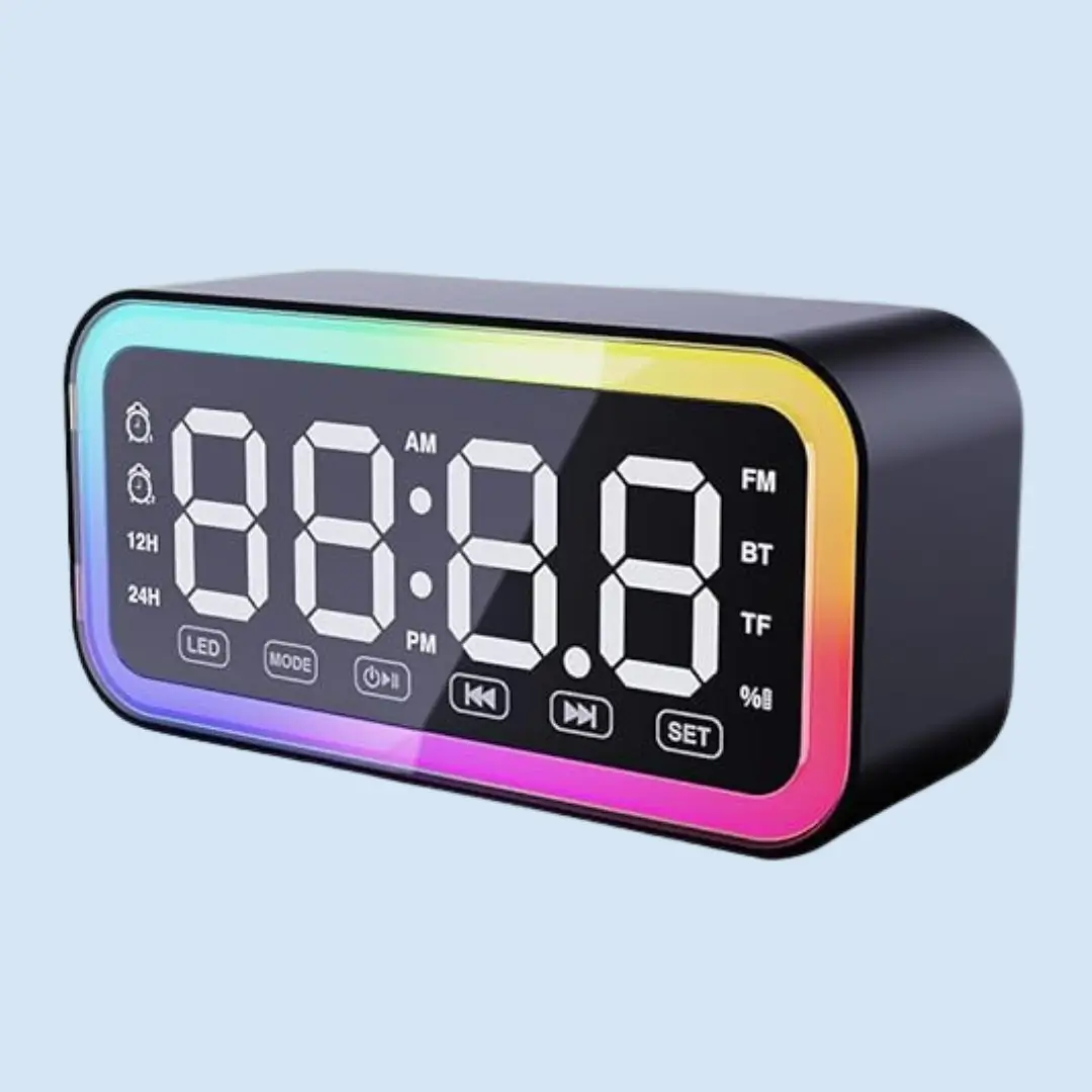 Edge Digital Clock Bluetooth Speaker | Alarm Clock Speaker